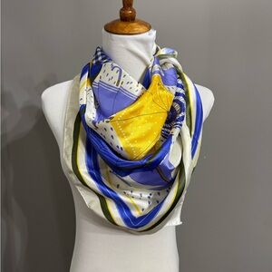 Vibrant Blue and Yellow scarf Size: One Size | No Brand